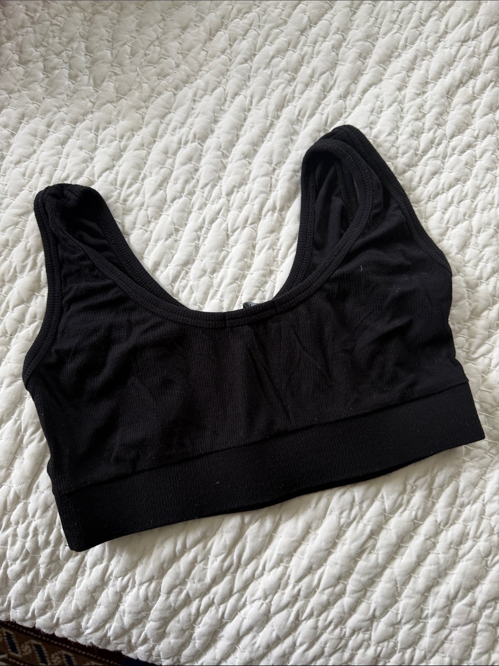 Else Base Layer Black Stretch Ribbed bralette - Picture 3 of 4